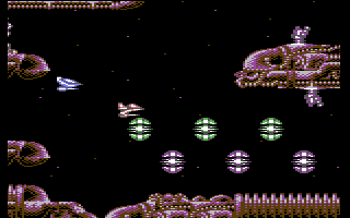Armalyte — in-game screenshot, Commodore 64