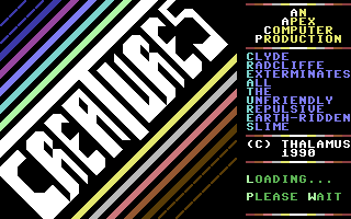 Creatures — title screen, Commodore 64