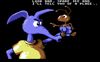 Nobby the Aardvark — in-game screenshot, Commodore 64