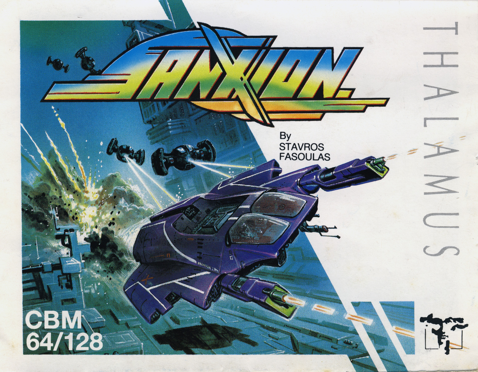 Sanxion — original Commodore 64 box cover