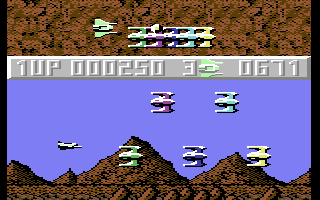 Sanxion — in-game screenshot, Commodore 64